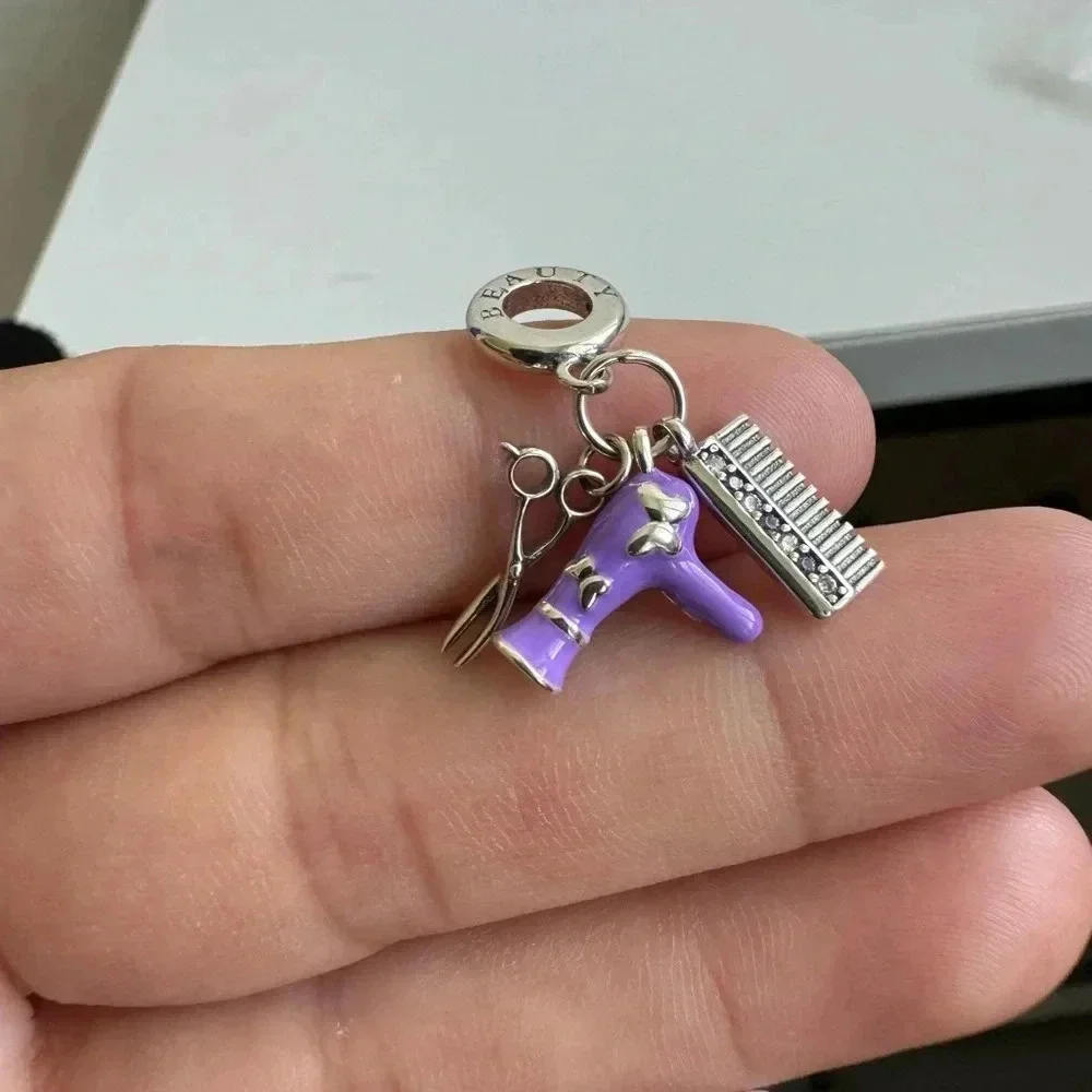 925 Sterling Silver Lady Hair Care Charm - Picture 6 of 10